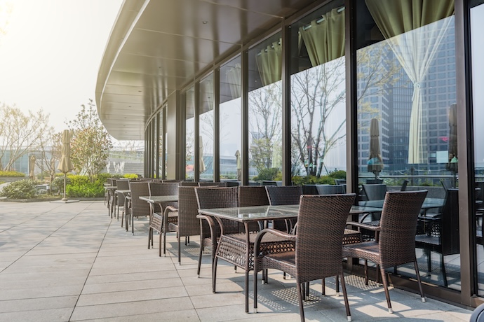 Restaurant With Tables Chairs Outside